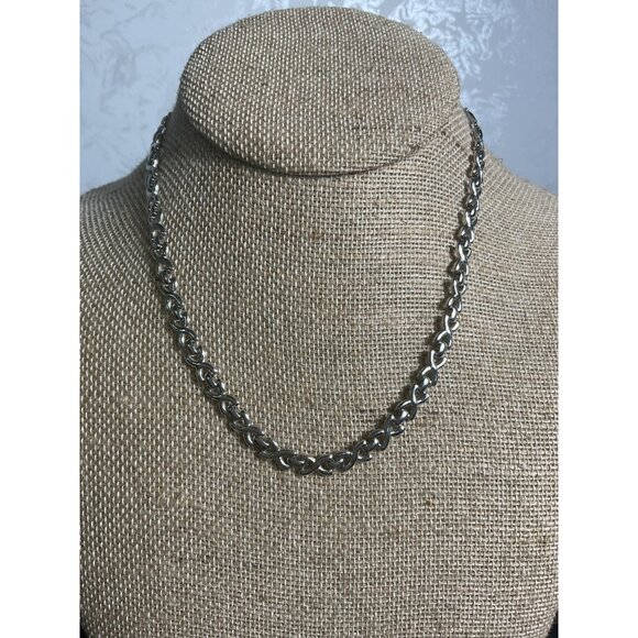 Chunky Silver Chain X Link Women's Necklace - Picture 1 of 4